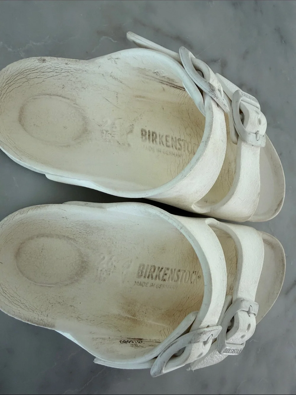 Birkenstock Kids White Double Buckle Slide Sandals Size 8 Toddler